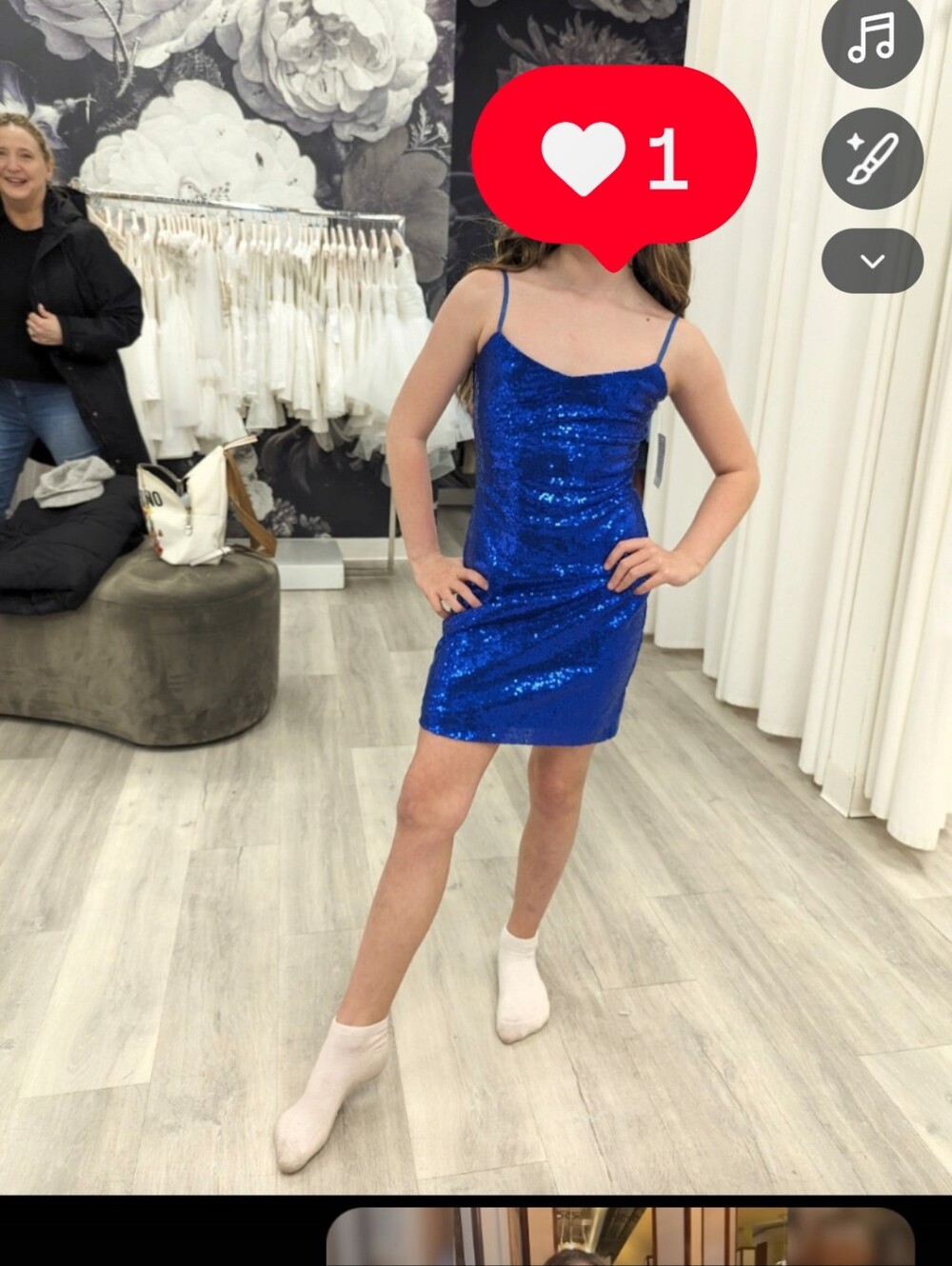 Un Deux Trois Girls Sequin Mini Dress, Size 12 Girls